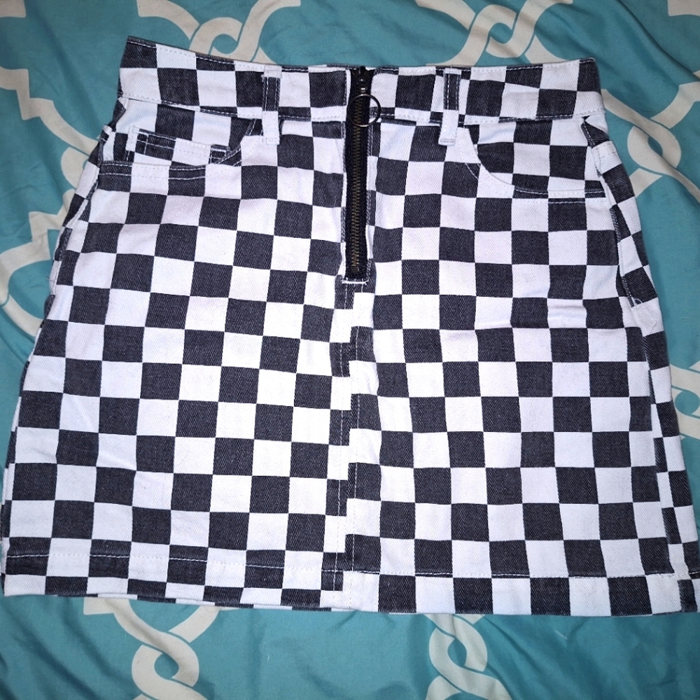 Checkered Black and White Skirt